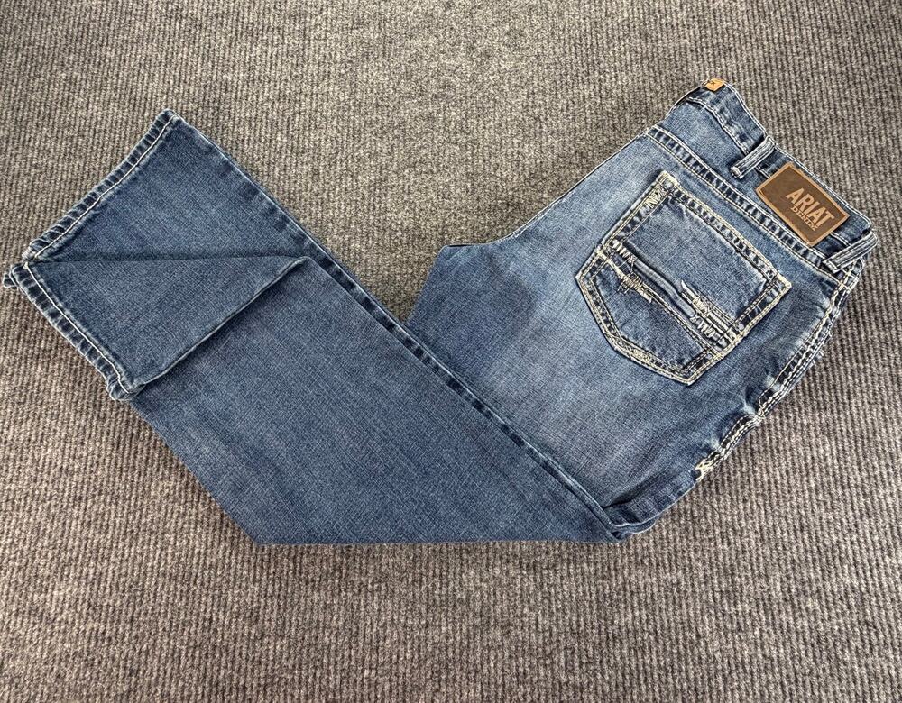 Ariat M4 Relaxed Boot Cut Jeans Mens 40x32 Turnout Blue Denim 10021767 Western